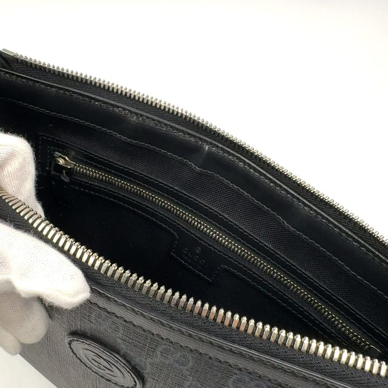 Gucci 2-way Bag Interlocking G GG Supreme Body Bag Canvas Black Shoulder Bag