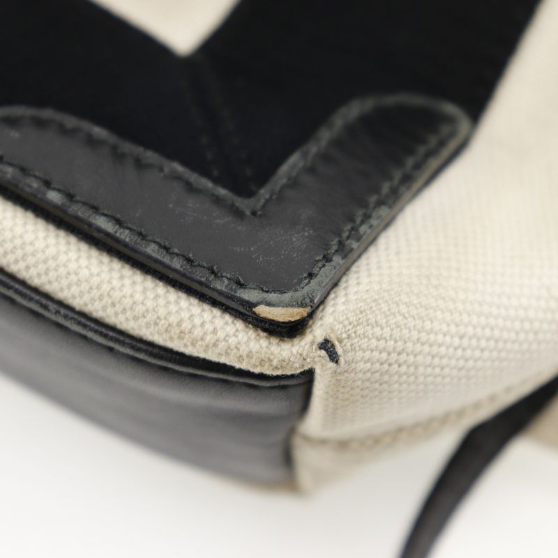 Balenciaga Navy Cabas Su XS Cotton Natural/black Women's Handbag