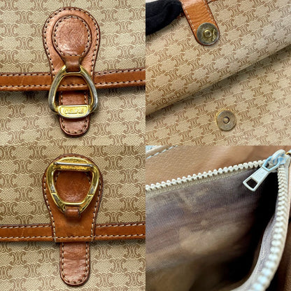 Celine Macadam Pattern Shoulder Bag Pochette Crossbody Ladies Gold Hardware