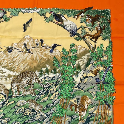 Hermes Carre 90 Sichuan Silk Scarf Orange