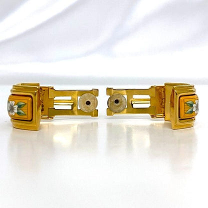 Hermes Earring Ec21464 Gold Excellent Condition GP Cloisonne Used