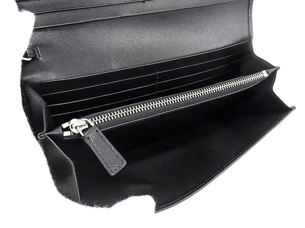 Bvlgari Leather Bifold Long Wallet Men Ladies Black Av8871