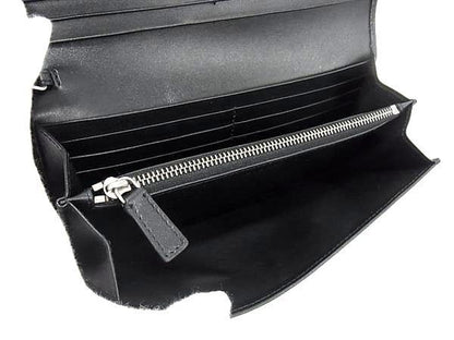 Bvlgari Leather Bifold Long Wallet Men Ladies Black Av8871