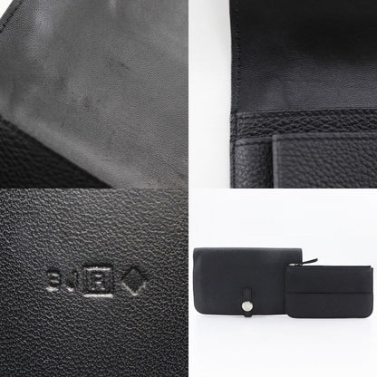 Hermes Dogon GM Togo Black □R Unisex Long Wallet