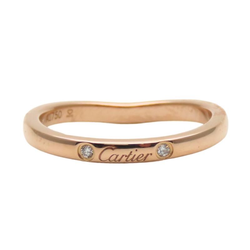 Cartier Ring - Ballerina 48 18K Pink Gold With Diamonds Approx 2.18g Pink Gold