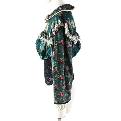 Louis Vuitton 19AW Cotton Silk Floral Pattern Ruffle Lace Long Sleeve Blouse