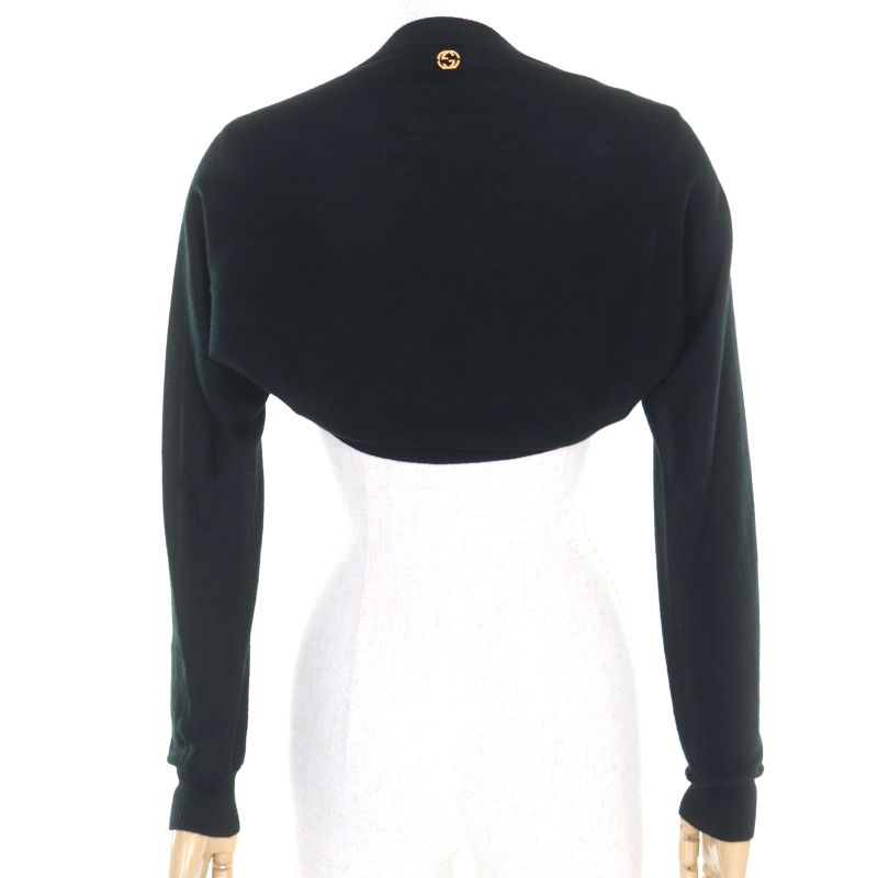 Gucci 297773-x4169 Knit Bolero Cardigan With Cashmere Interlocking Ghardware