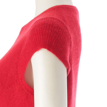 Chanel 06A Cashmere Double Zip Up Vest Sleeveless Top P29666 Red 38