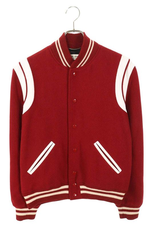 Saint Laurent Paris Teddy 354718 Y213q Leather Trim Stajan Blouson Men's 48