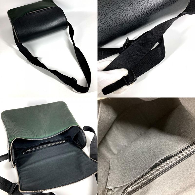 Louis Vuitton Shoulder Bag Taimir M30862 Taiga Leather Ardoise Khaki