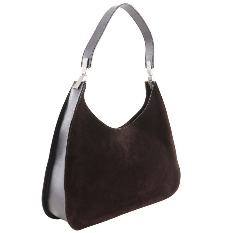 Gucci One Shoulder 001.3767.002058 Suede Brown Women Shoulder Bag