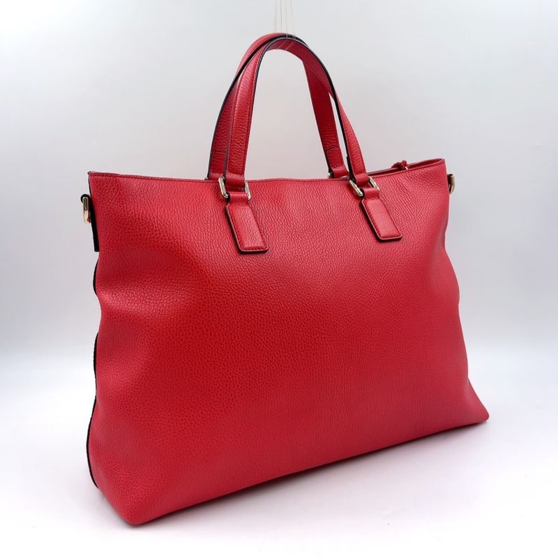 Gucci Bamboo Leather Pin Cles D Tote Bag Gold 365345