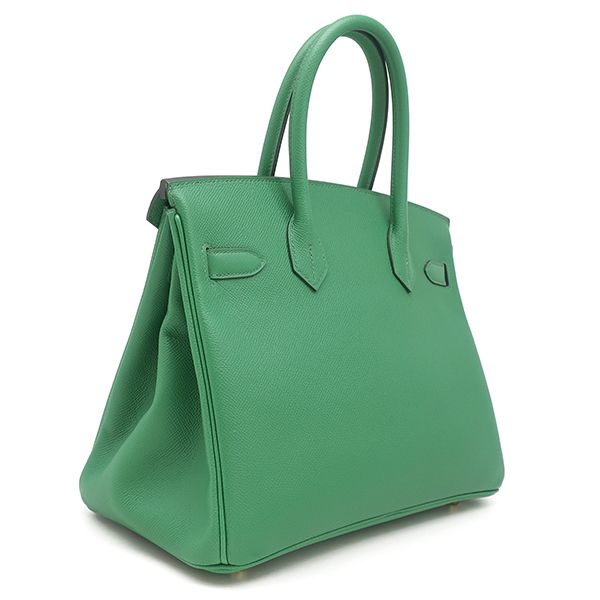 Hermes Handbag Birkin 30 Vaux Epson Cactus Gold Hardware Green D Engraved Box