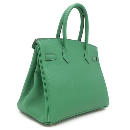 Hermes Handbag Birkin 30 Vaux Epson Cactus Gold Hardware Green D Engraved Box