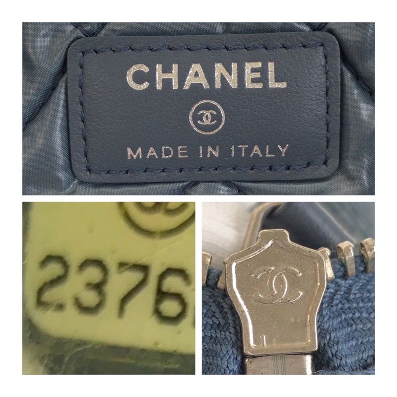 Chanel Deauville Sequined Blue Denim A80117 Clutch Bag Pouch Ladies 505121