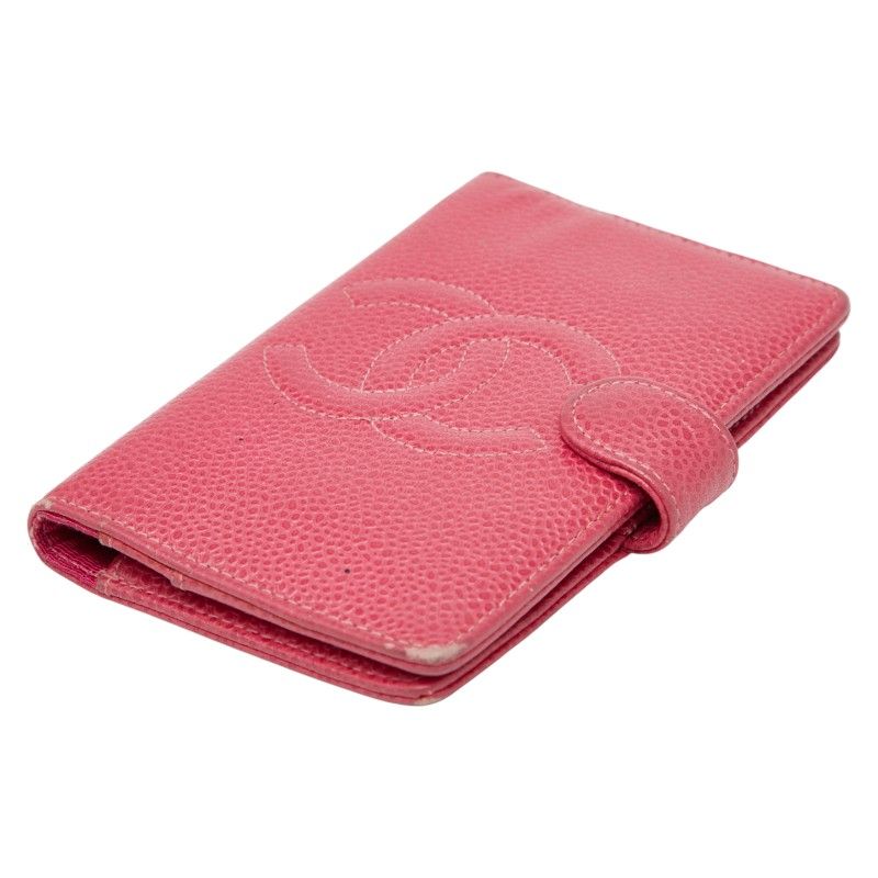 Chanel Coco Mark Notebook Cabas - 5 Hole Pink Caviar Skin Ladies Chanel