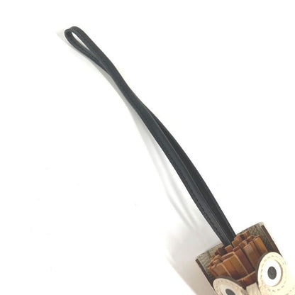 Hermes Charm Bagcharm Charm Chouette Owl Leather Gold/black/nata Brown