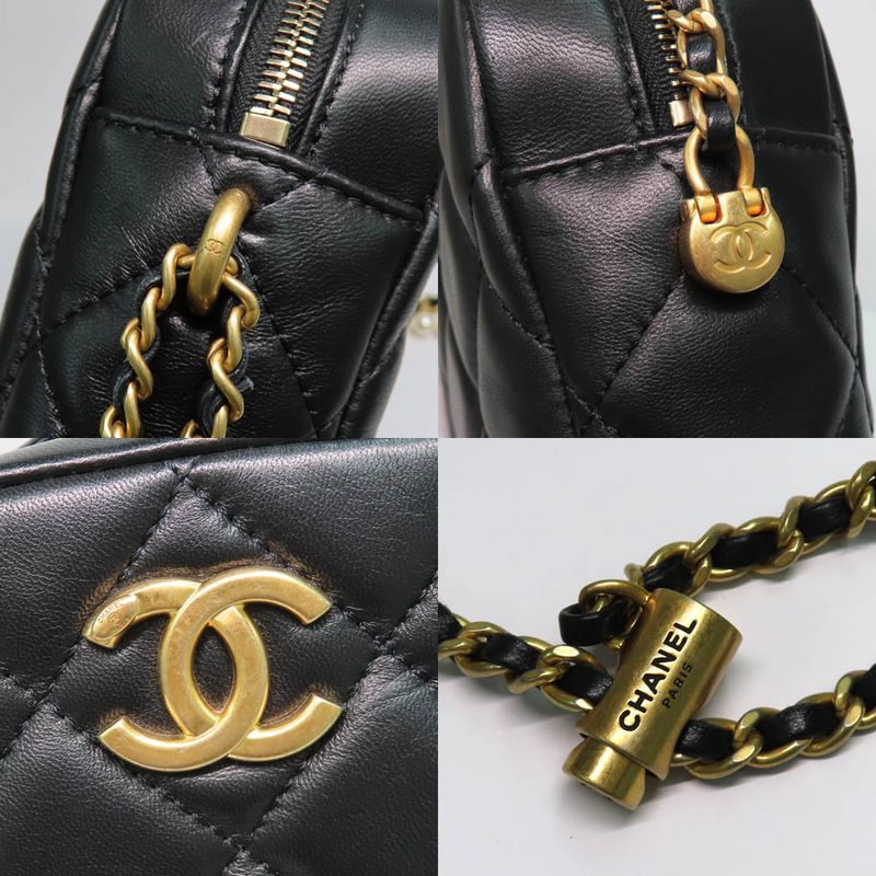 Chanel Mini Camera Case As2857 Fake Pearl Chain Shoulder Bag Lambskin