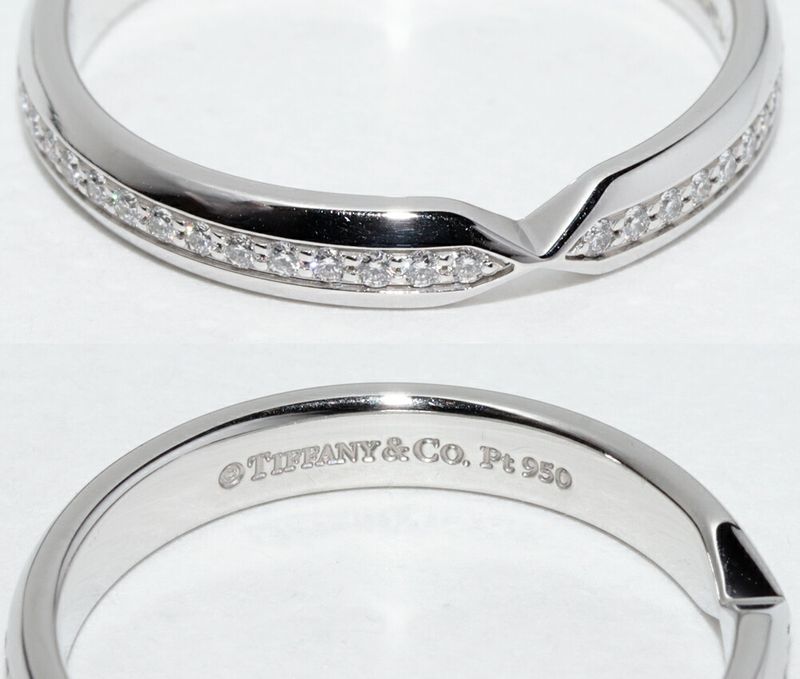 Tiffany & Co Ring Pt950 Diamond Nesting Narrow Band Ring Full Circle