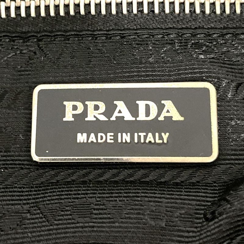 Prada Tote Handbag Black Nylon Tessuto Women Men Fashion Vintage