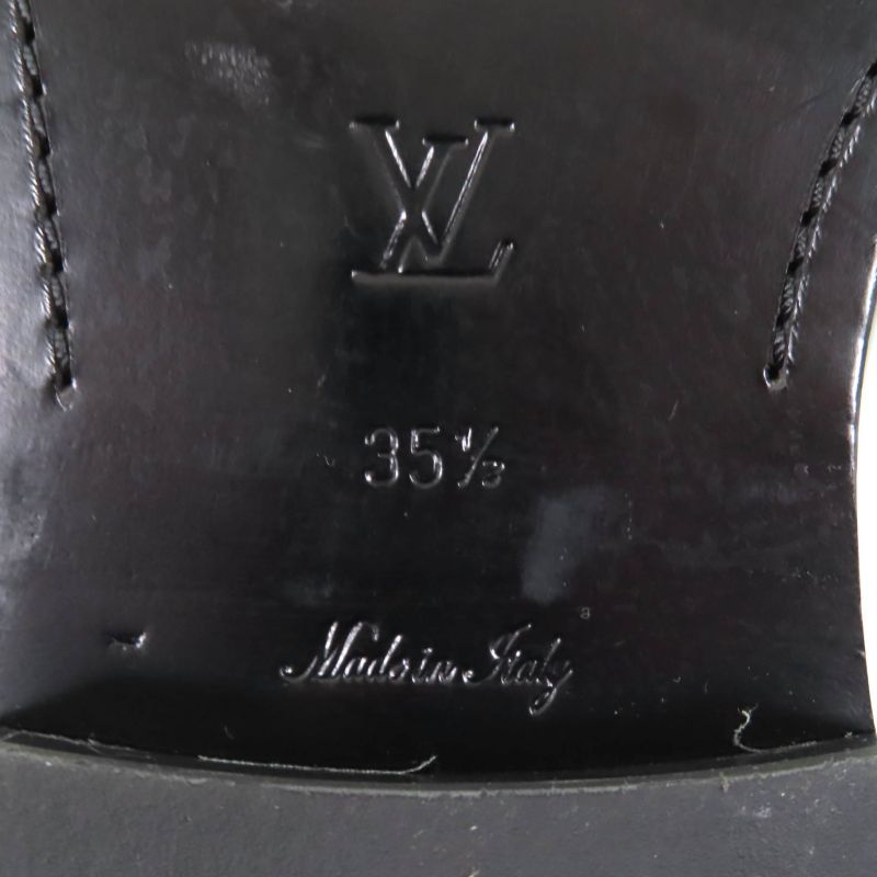 Louis Vuitton Connelly Line Logoed Square Toe Leather Coin Loafer Black