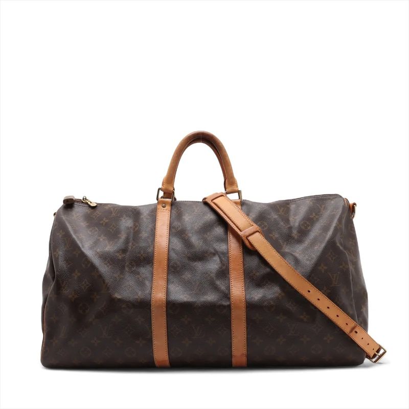 Louis Vuitton Monogram Keepall 55 M41424 Leather Boston Bag Business Travel
