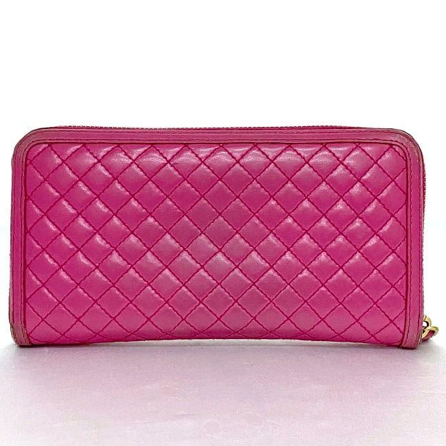 Prada Round Zipper Long Wallet Pink Fuxia 1m0506 Wallet