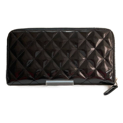 Chanel Matelasse Round Zipper Patent Leather A50097 Black