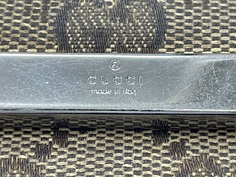 Gucci GG Canvas Leather Compact Wallet Double Fold Wallet Double Hook 112716