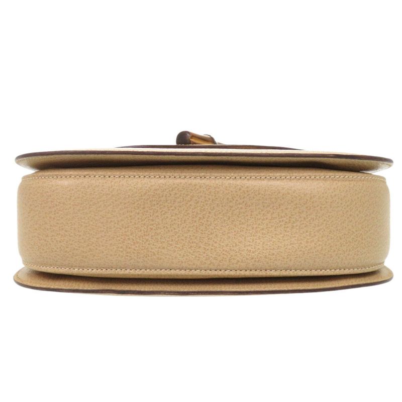 Gucci Bamboo 000 29 0633 Leather Beige 2WAY Handbag Shoulder Bag 0174 Gucci