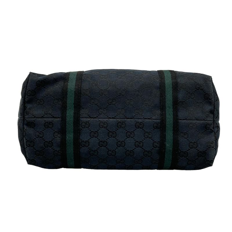 Gucci Tote Bag GG Pattern 139260 Black×navy×dark Green Leather