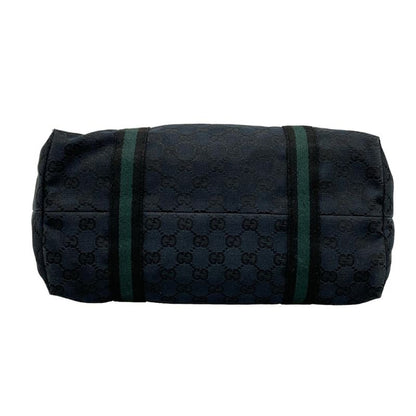 Gucci Tote Bag GG Pattern 139260 Black×navy×dark Green Leather