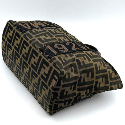 Fendi 257 088 Mini Handbag Brown Nylon Canvas Vintage Women Men