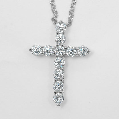 Tiffany & Co Small Cross Pt950platinum × Diamond Ladies 3.54g Necklace