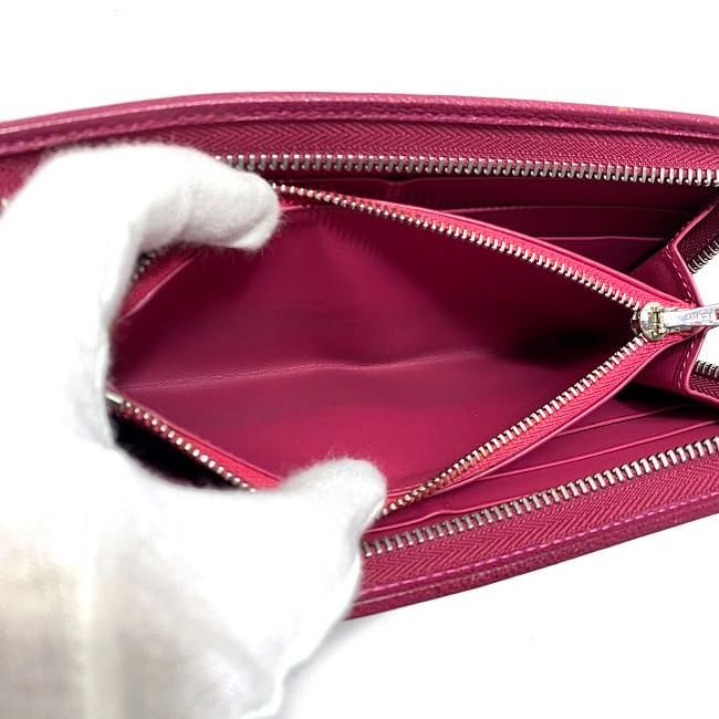 Loewe Round Zipper Long Wallet Shocking Pink Amazona