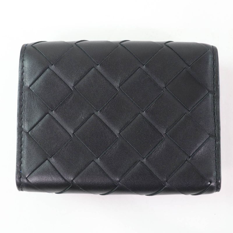 Bottega Veneta Leather Intrecciato Tiny Trifold Wallet Compact