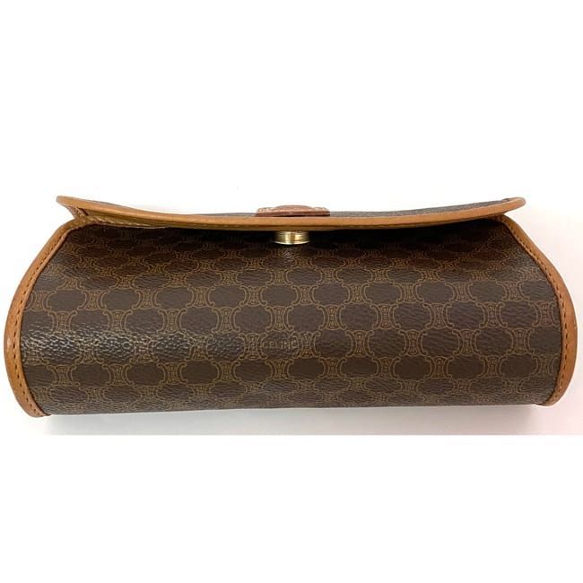 Celine Pouch Ec21594 Brown Macadam PVC Leather