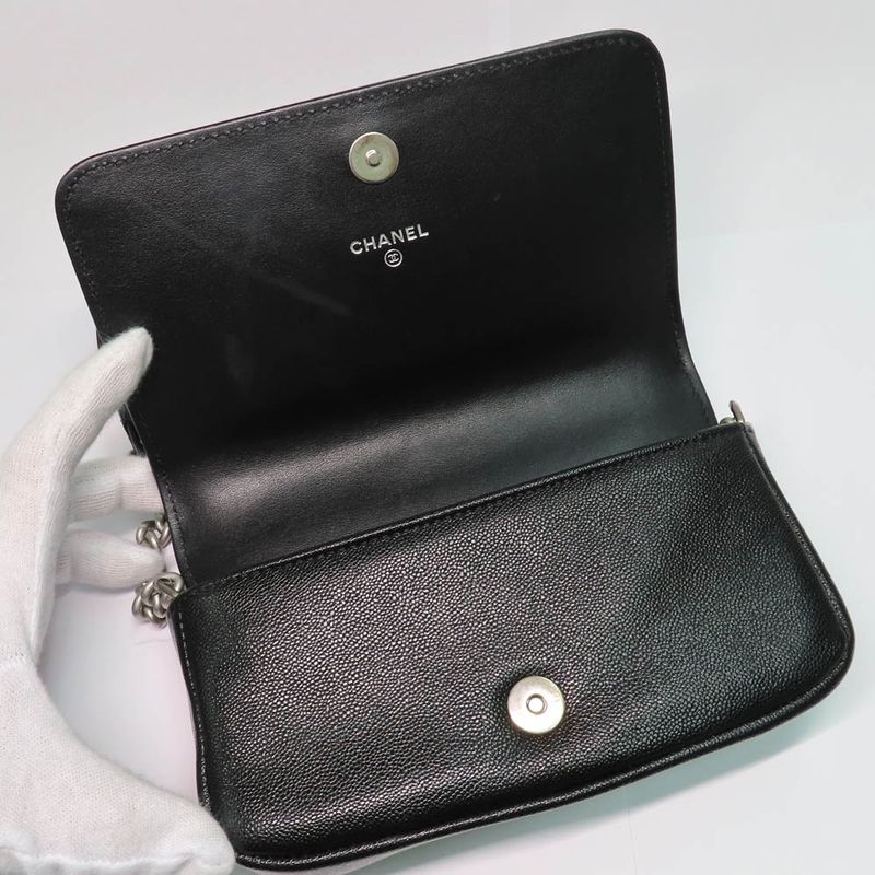 Chanel Boy Chanel Phone Case Ap3013 Shoulder Bag Black Caviar Skin