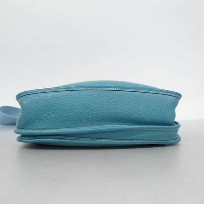 Hermes Shoulder Bag Evelyn 2PM Taurillon Cles Mance Blue Jean Silver Hardware