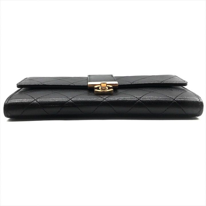 Chanel Quilted CC Logo Turnlock Wallet Black