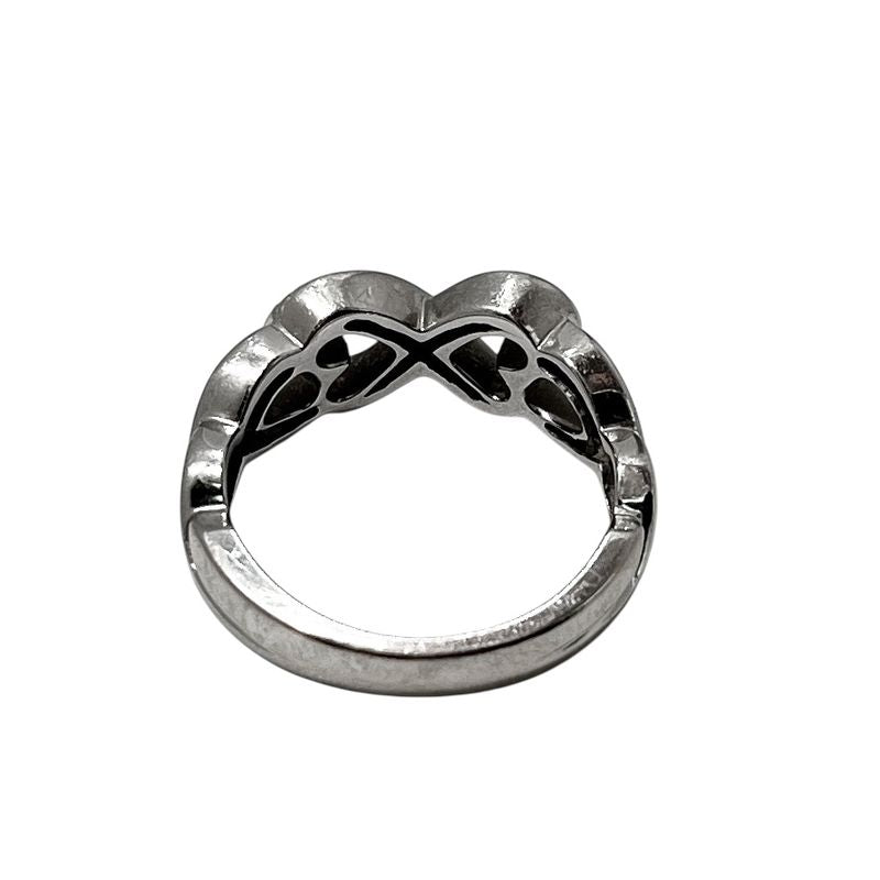 Tiffany & Co Ring - 18K Diamond Double Rubbing Heart With Diamonds