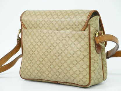 Authentic Celine Macadam Shoulder Bag Pochette PVC Beige Macadam Bag Pre-owned