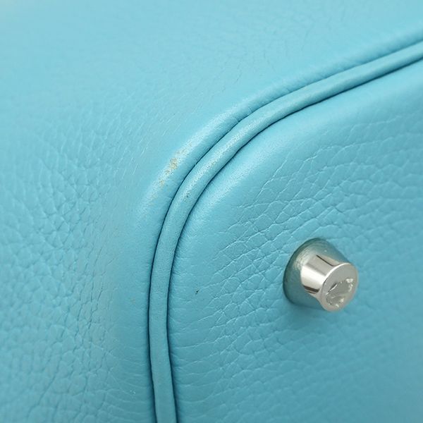 Hermes Handbag Picotin Lock MM Eclat Taurillon Clemence Swift Blue Dunol X