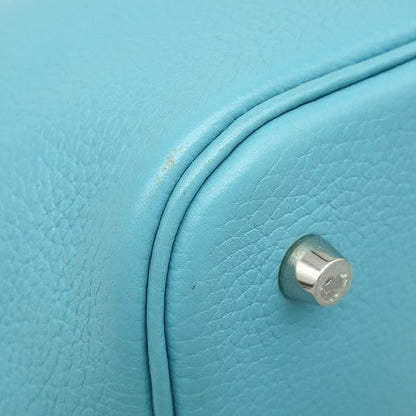Hermes Handbag Picotin Lock MM Eclat Taurillon Clemence Swift Blue Dunol X