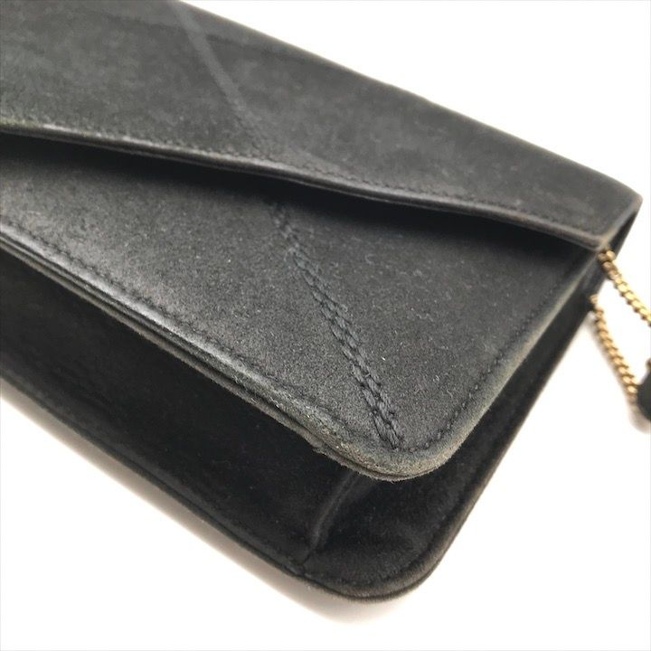 Hermes Dobris Suede 2-Way Shoulder Clutch Black