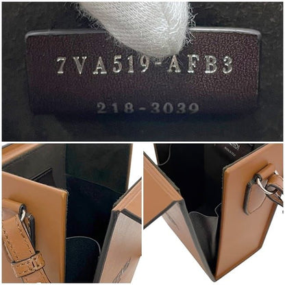 Fendi Shoulder Bag Box Bag Brown 7va519 Excellent Condition