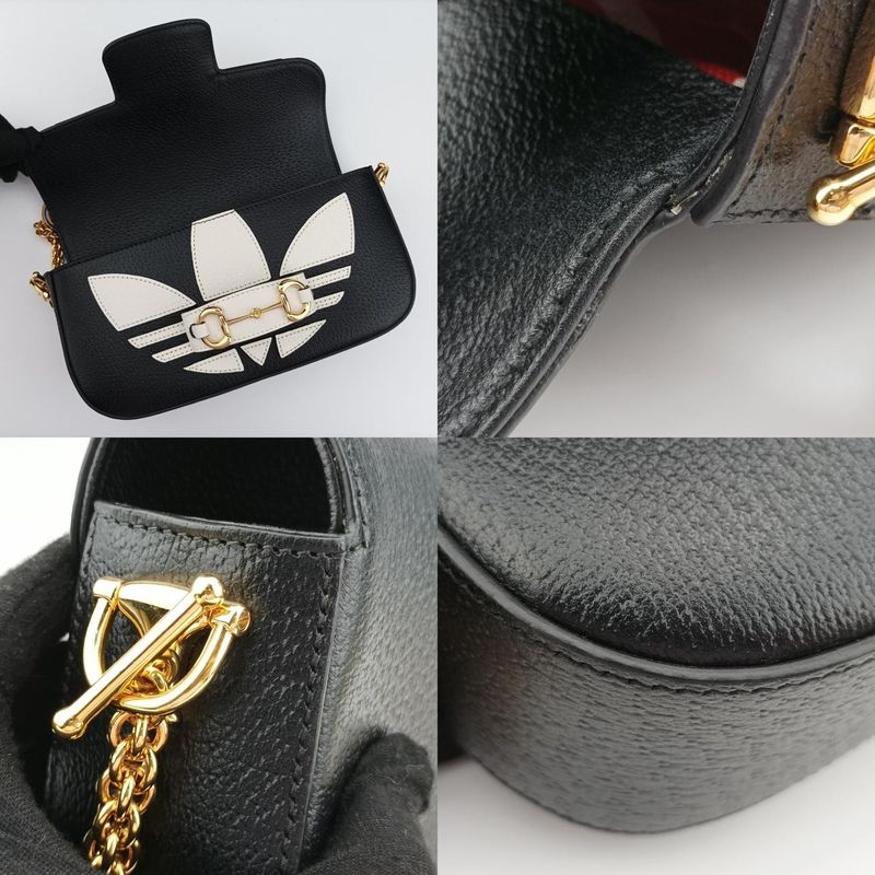Gucci Adidas Collaboration Horsebit Black X Whiteleather 722009i039625179