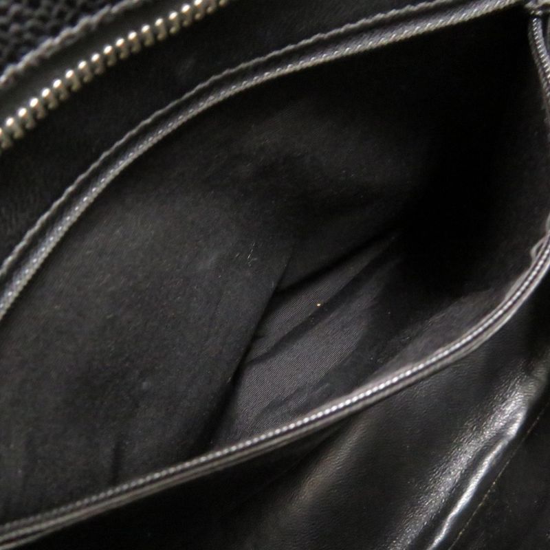 Chanel Reprint Tote Caviar Skin Black Silver Hardware 7th Tote Bag Coco Mark