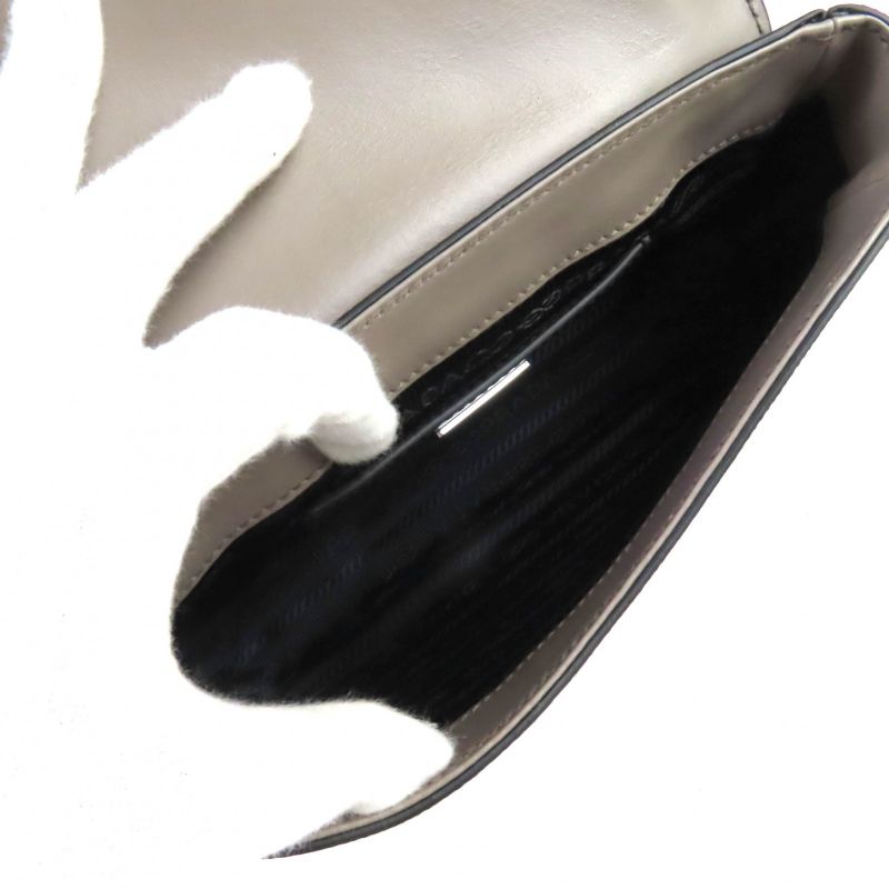 Prada 2vd065 Saffiano Leather Argilla Shoulder Bag With Triangle Logo Plate