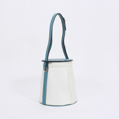 Hermes Firming PM Vaux Epson Blue And White Handbag Silver